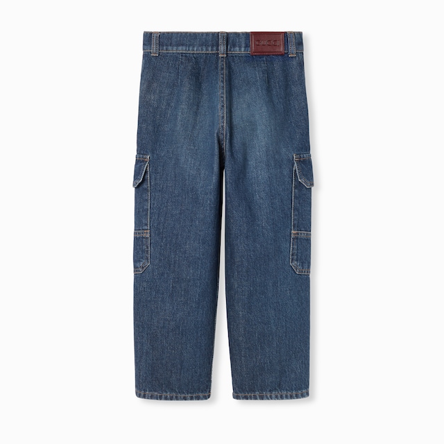 Pantalón infantil de denim con tribanda Web