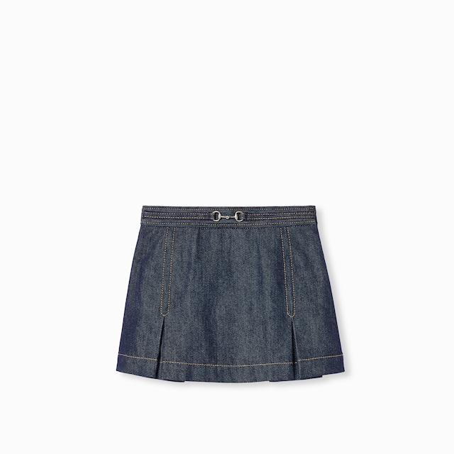 Children's denim skirt with Horsebit