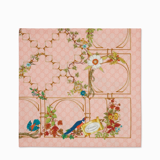 Printed silk twill carré