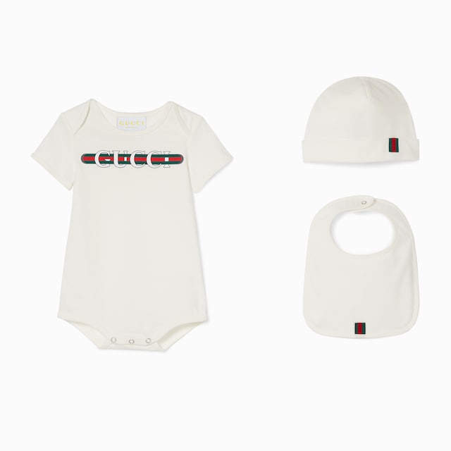 Baby printed cotton three-piece gift set