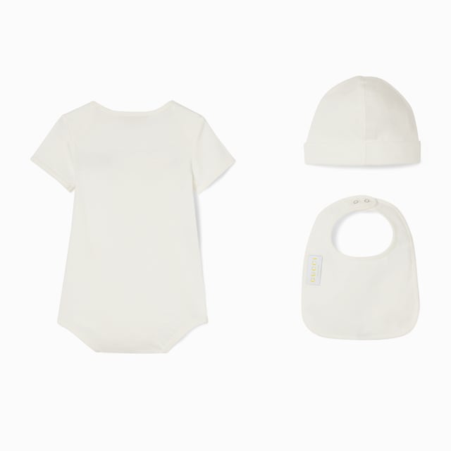Baby printed cotton three-piece gift set