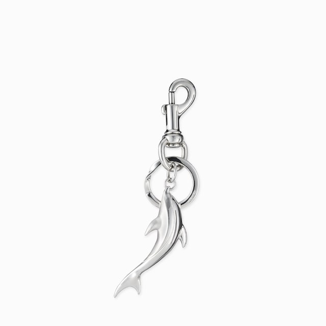 Engraved dolphin keychain charm