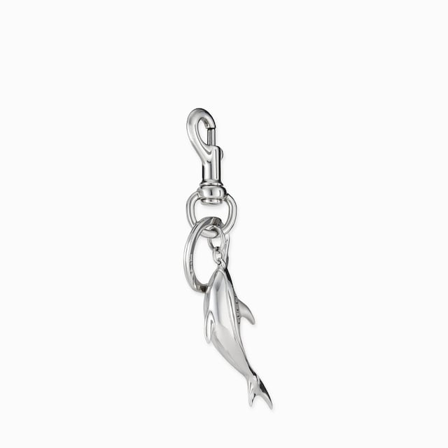 Engraved dolphin keychain charm
