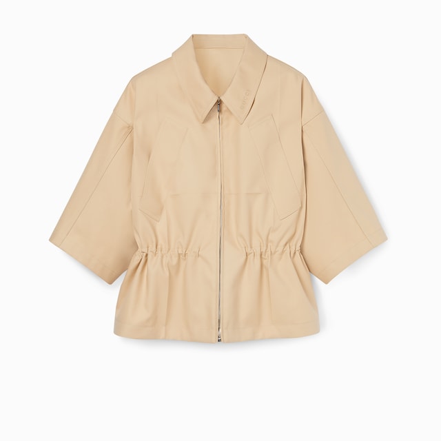 Cotton gabardine short sleeve jacket