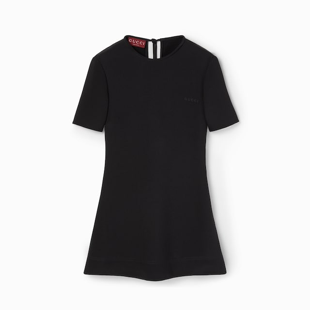 Silk crêpe mini dress with embroidery