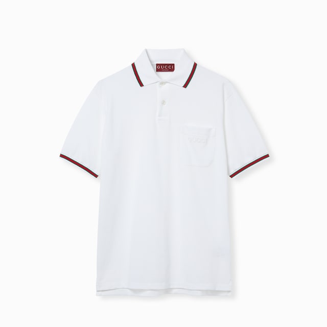 Cotton polo shirt with embroidery