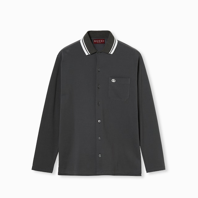 Embroidered cotton piquet polo shirt