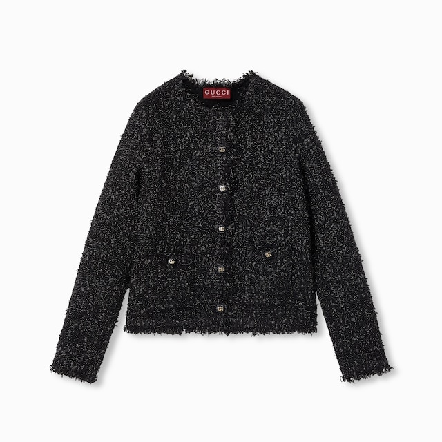 Lamé woven cardigan