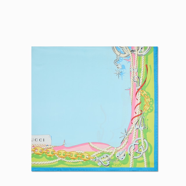 90x90项目印花桑蚕丝方巾