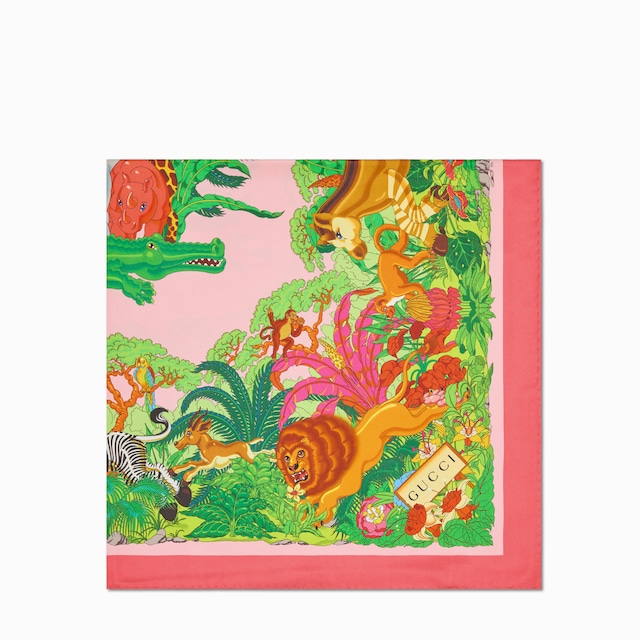 90x90项目印花桑蚕丝方巾