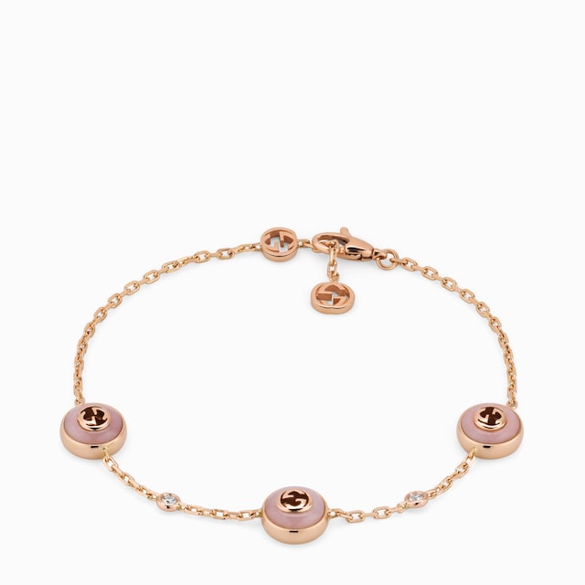 【GUCCI】Interlocking ローズGold ダイヤモンド ブレスレット Gucci Interlocking diamond bracelet in 18k rose gold | GUCCI® US