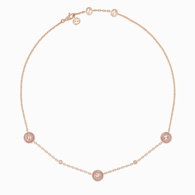 Collana a catena Gucci Interlocking 18 carati