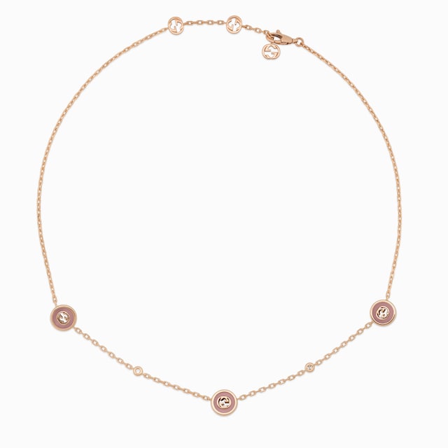 Collana a catena Gucci Interlocking 18 carati