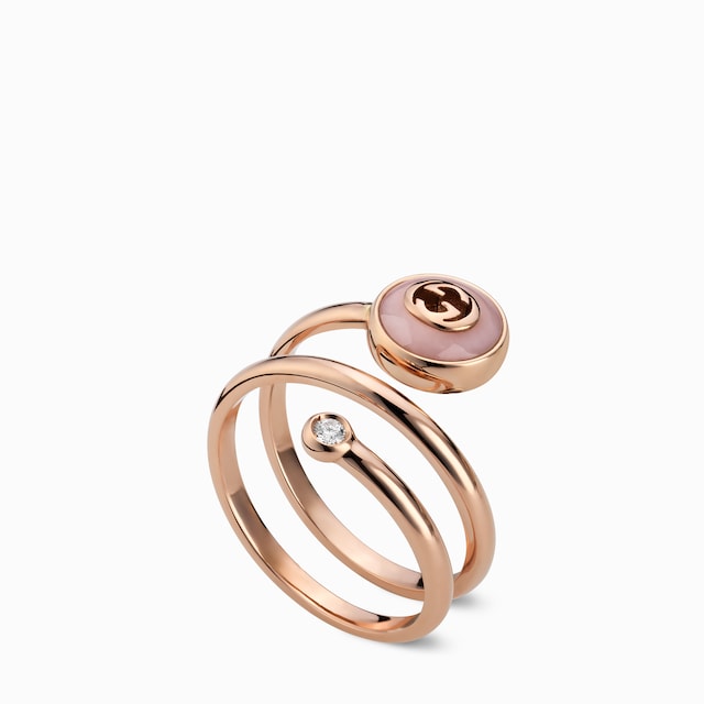 Gucci Interlocking 18k spiral ring
