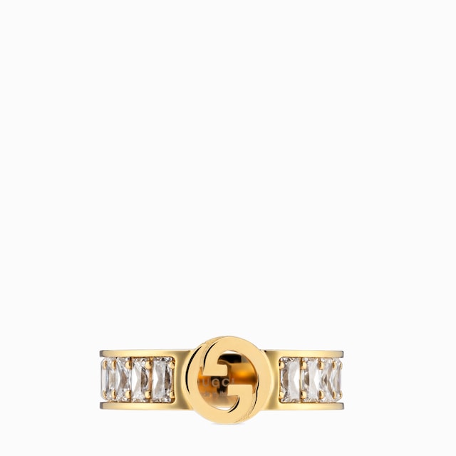 Gucci Blondie wide crystal ring