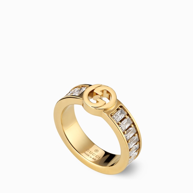 Gucci Blondie wide crystal ring