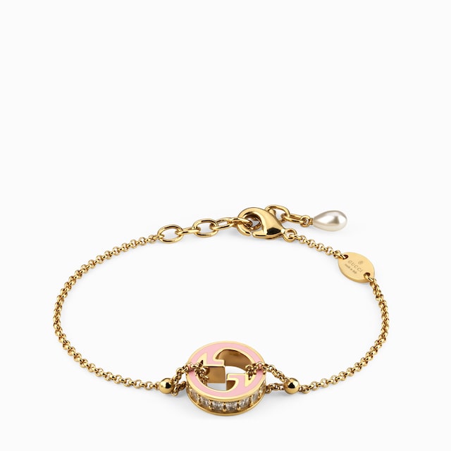 ブレスレット GUCCI PEARL BRACELET Gucci Interlocking pearl bracelet in light gold-toned brass