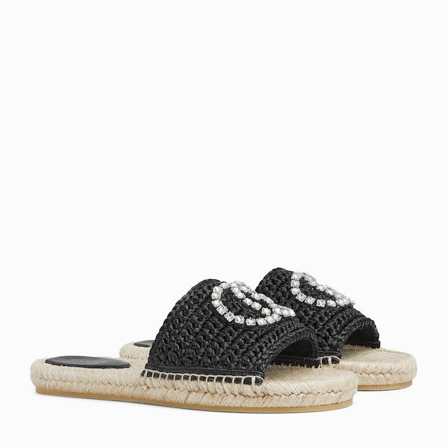 Women's espadrille with crystal Interlocking G