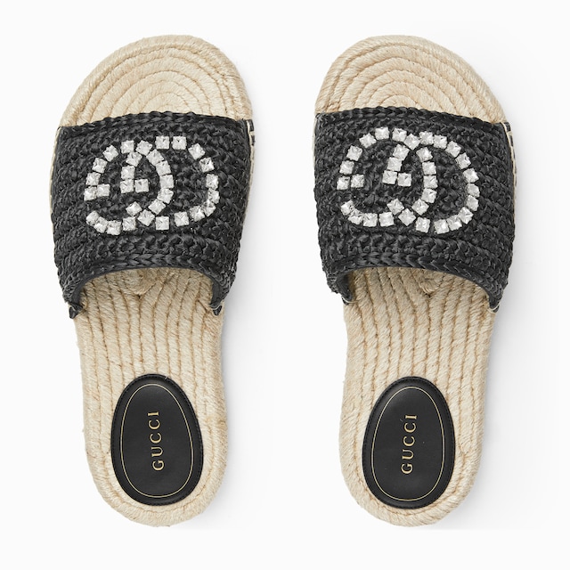 Women's espadrille with crystal Interlocking G