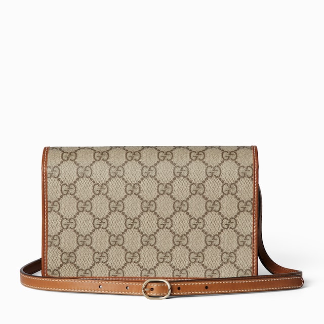 GG Emblem wallet with leather strap