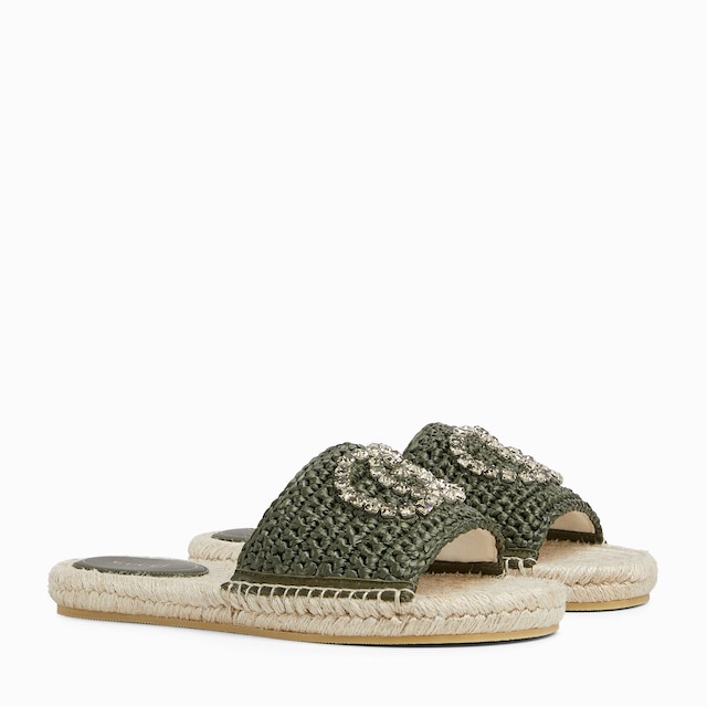 Women's espadrille with crystal Interlocking G
