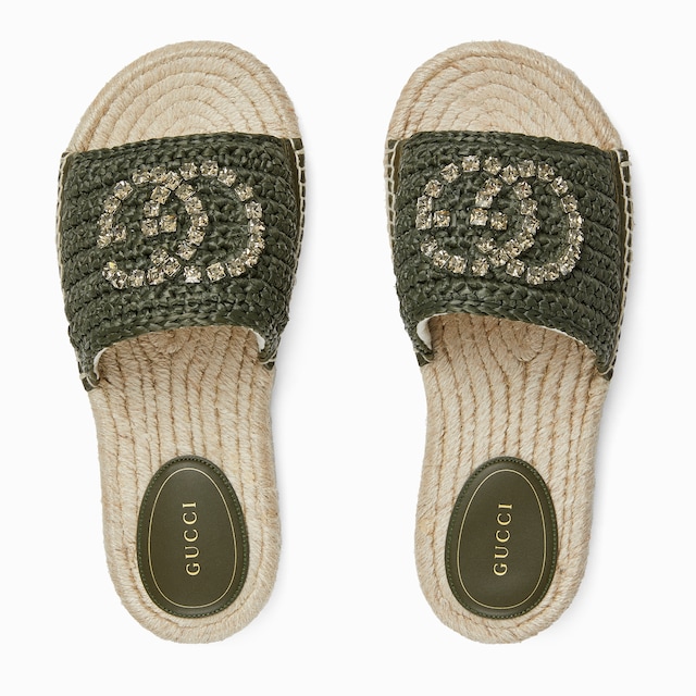 Women's espadrille with crystal Interlocking G