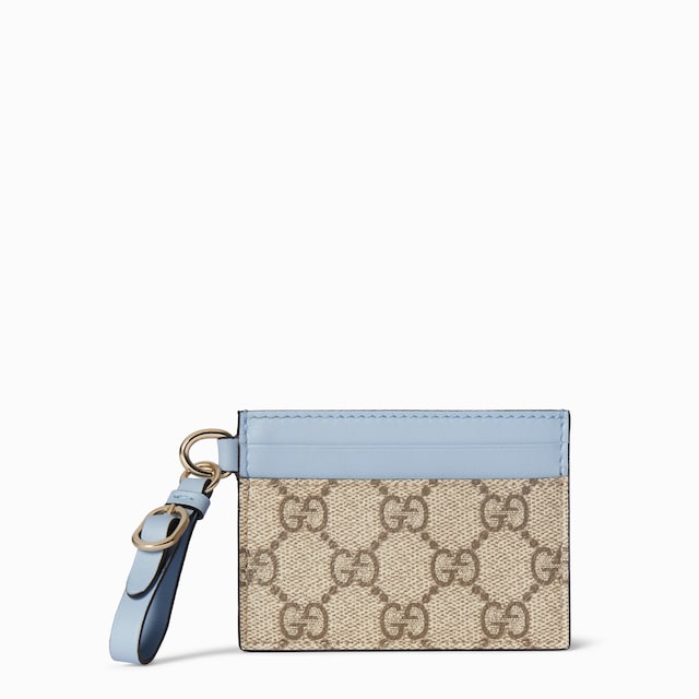 GG Emblem card case with strap