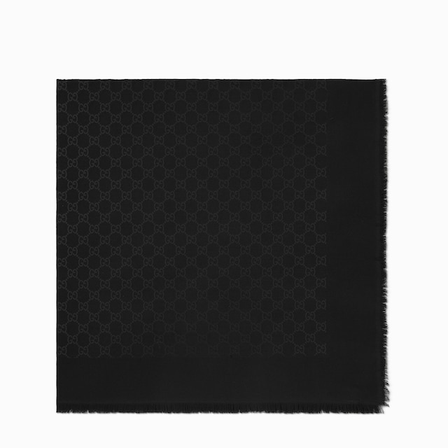 GG wool and silk jacquard shawl