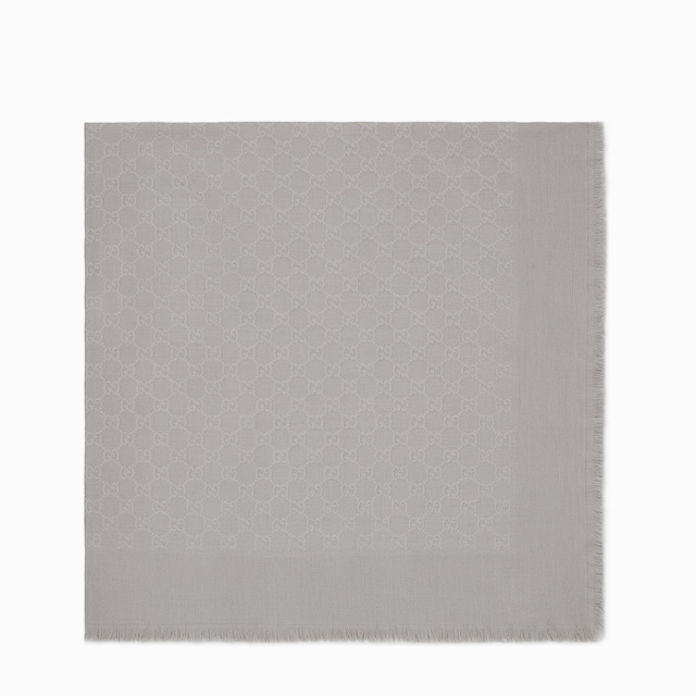 GG wool and silk jacquard shawl