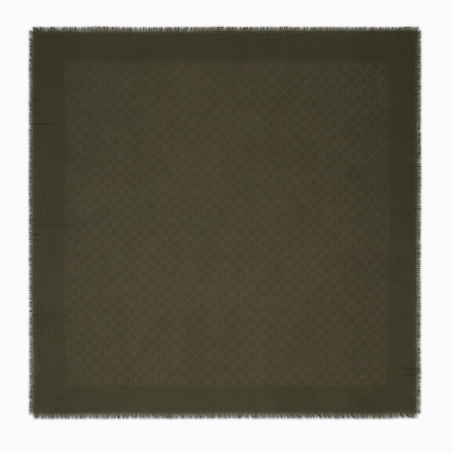GG wool and silk jacquard shawl