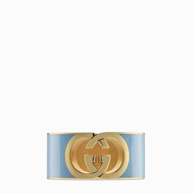 Gucci Interlocking enamel ring