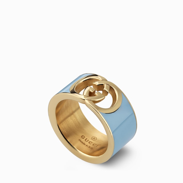 Gucci Interlocking enamel ring