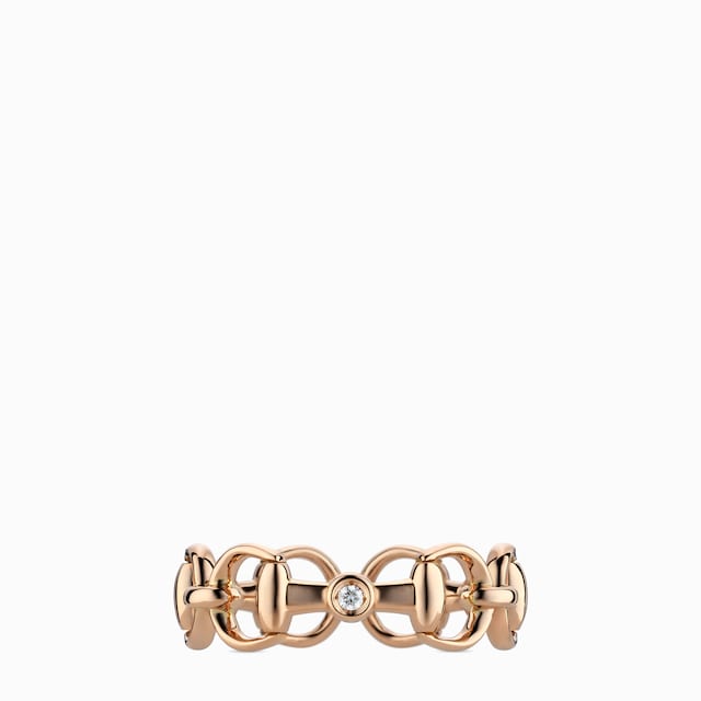 Horsebit 18k diamond ring