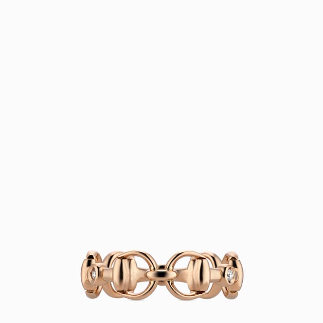 Horsebit 18k diamond ring