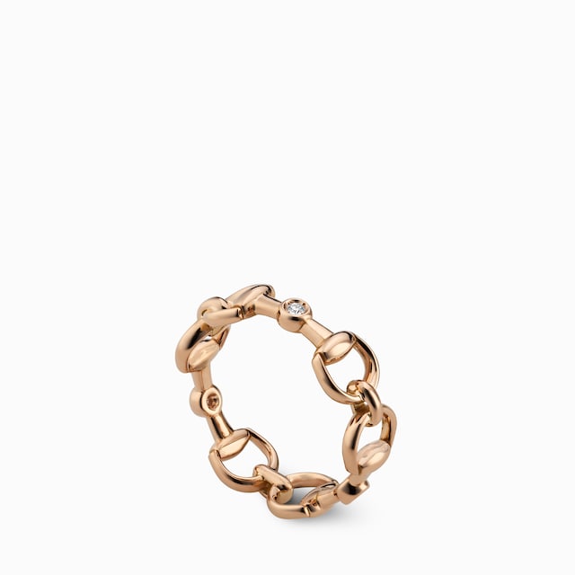 Horsebit 18k diamond ring