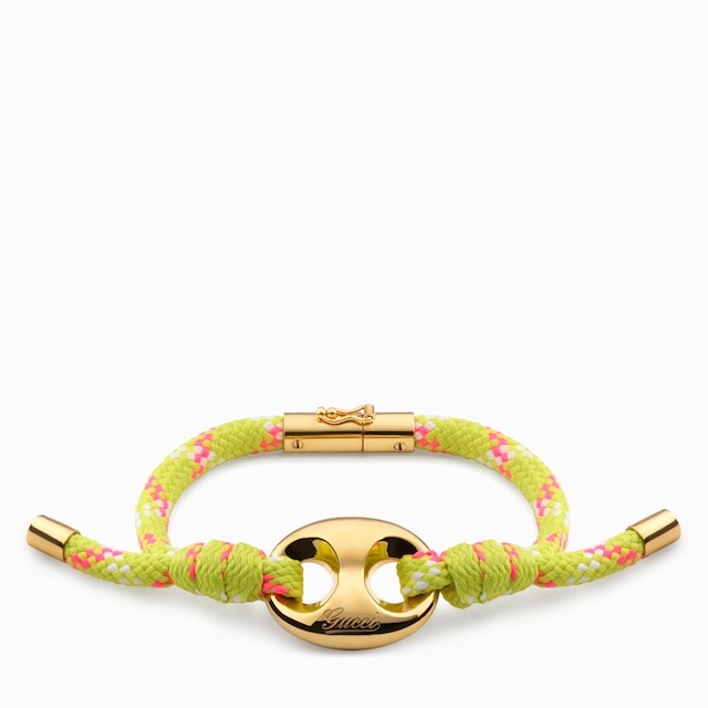 【GUCCI】〔グッチ マリナ チェーン〕ファブリック ブレスレット Gucci Marina Chain fabric bracelet in white and multicolor