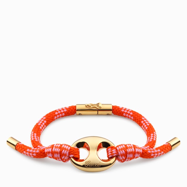GUCCI MARINA マリナ ブレスレット Gucci Marina Chain fabric bracelet in black polyester