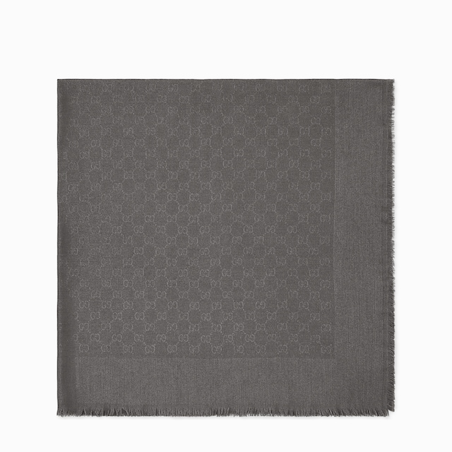 GG wool and silk jacquard shawl