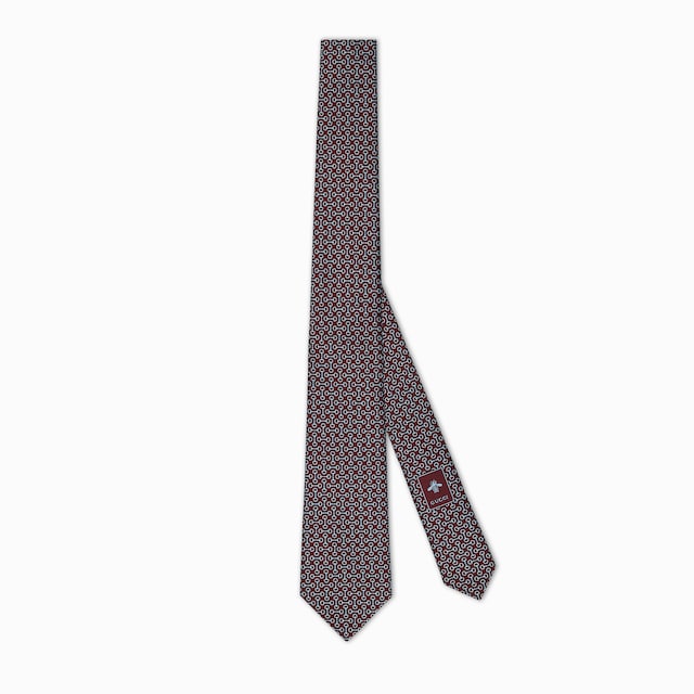 Horsebit silk jacquard tie