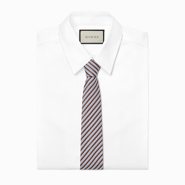Striped silk jacquard tie