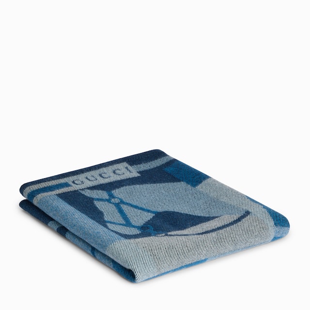 Wool and cashmere jacquard blanket
