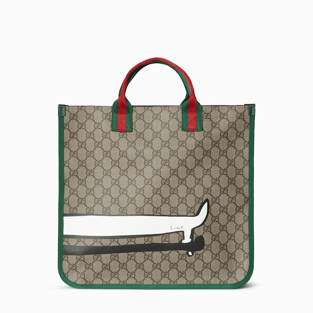 Children's printed GG tote bag