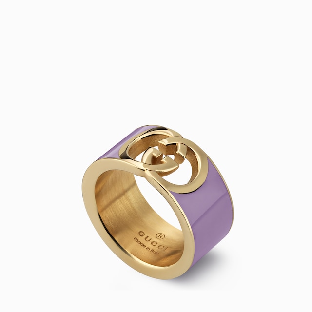 Gucci Interlocking enamel ring