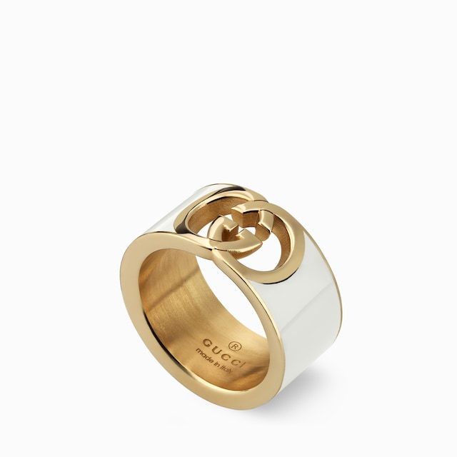 Gucci Interlocking enamel ring