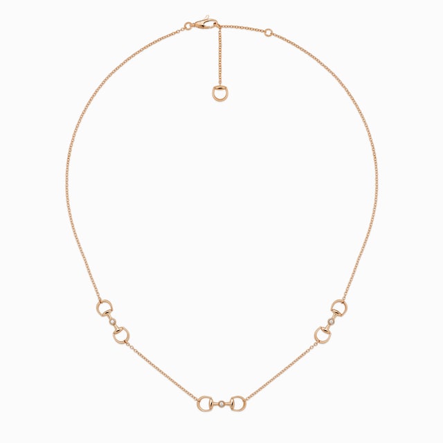 Horsebit 18k diamond pendant necklace