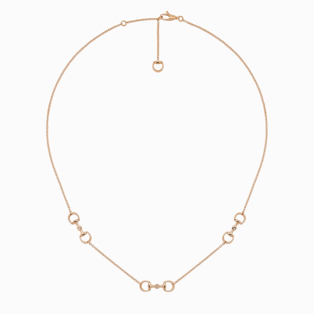 Horsebit 18k diamond pendant necklace