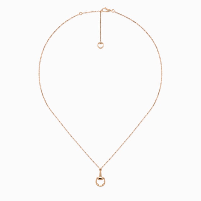 Horsebit 18k diamond pendant necklace
