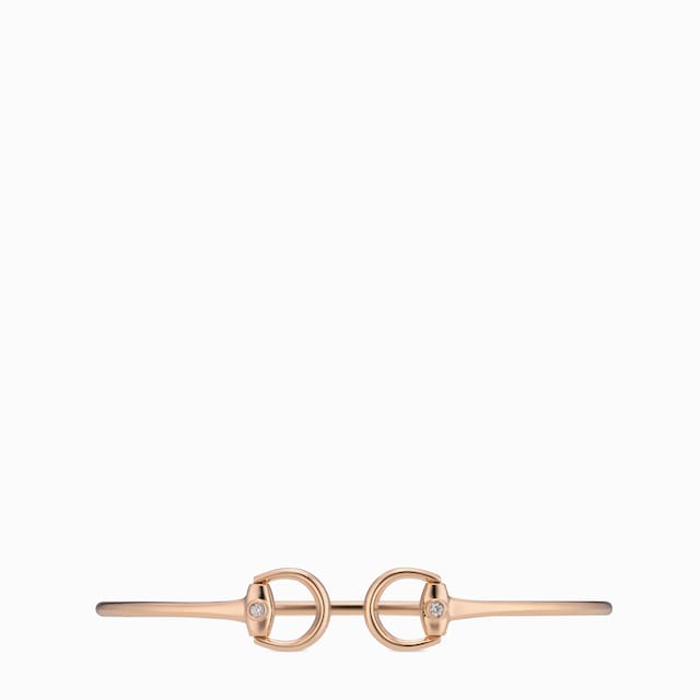 Horsebit 18k diamond cuff bracelet