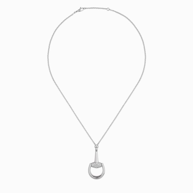 Horsebit diamond pendant necklace