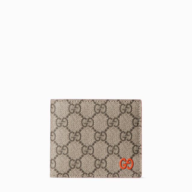 Cartera dos pliegues, GG e interior naranja